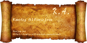 Kmety Alfonzina névjegykártya